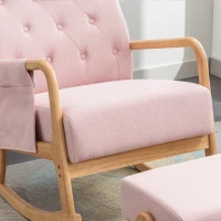 Sillón Mecedora con Reposapiés para Sala de Estar y Salón Rosa(m-7)