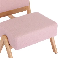 Sillón Mecedora con Reposapiés para Sala de Estar y Salón Rosa(m-5)