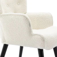 Poltrona Moderna per Soggiorno e Camera da Letto , Teddy bianco(m-5)