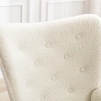 Poltrona Moderna per Soggiorno e Camera da Letto , Teddy bianco(m-9)