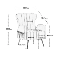 Poltrona da Relax con Piedi Dorati, Design Elegante e Modernoper Soggiorno e Salotto, Smeraldo(m-3)
