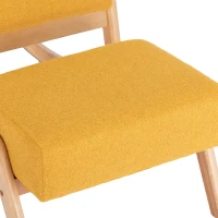 Poltrona de Baloiço com Apoio para os Pés para Sala de Estar 65x85x94 cm Amarelo(m-8)