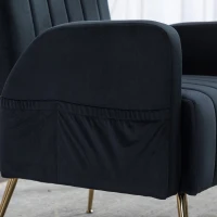 Fauteuil de Relaxation en tissu velours, Design Élégant et Moderne pour Salon et Séjour, Noir(m-8)