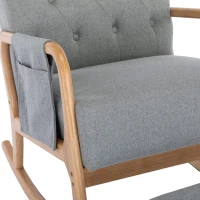 Sillón Mecedora con Reposapiés para Sala de Estar y Salón Gris Claro(m-7)