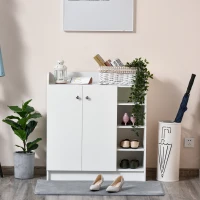 HOMCOM Szafka na buty, Komoda na buty, Półka na buty, 4 Półki. 1 Szafa, 83 cm x 30 cm x 90 cm, Biały(m-9)
