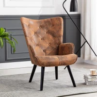 Fauteuil Relax Moderne capitonné pour Salon et Chambre à Coucher , Marron(m-1)