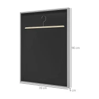 HOMCOM Frame box T-frame cadre aluminium pour maillot porte acrylique doublure interne feutre 70 x 90 cm(m-3)