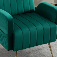 Poltrona da Relax con Piedi Dorati, Design Elegante e Modernoper Soggiorno e Salotto, Smeraldo(m-10)