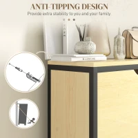 HOMCOM Dulap Îngust pentru Pantofi cu 3 Sertare Flip, Dulap Subțire cu Rafturi Reglabile, 60x24x124 cm, Lemn Natural(m-8)