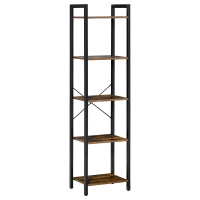 HOMCOM Scaffale libreria 40cm x 30cm x 154cm Marrone Rustico