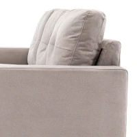 HOMCOM Sofa narożna 3-osobowa, w wyglądzie lnu, Chaiselongue odwracalne, 193x136x85 cm, Jasnoszary(m-9)