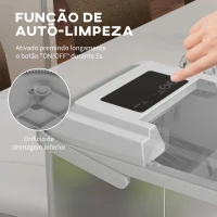 HOMCOM Máquina de Fazer Gelo Silenciosa com Produção de 12 kg em 24 Horas 9 Cubos de Gelo em 6-13 Minutos 22,8x30,3x29 cm Branco(m-7)