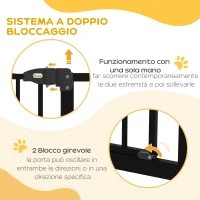 PawHut Cancelletto per Cani Estensibile con 4 Viti Regolabili, in Metallo e Plastica, 74-100x94 cm, Nero(m-4)