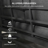 Outsunny Tuinset Tuinmeubelset Lounge Set, 1 Salontafel, 2 Bijzettafels, 2 Banken, Donkergrijs + Lichtbruin + Zwart(m-4)