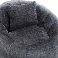 Poltrona Sacco Girevole Rotonda Confortevole, Divano Super Morbido con Rotazione a 360° e Schiuma Memory ad Alta Densità per Soggiorno e Camera da Letto, Grigio(m-8)