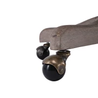 Sedia da Ufficio Ergonomica Girevole a 360° con Oscillazione, in Tessuto Imbottito e Gambe in Legno, Altezza Regolabile - Design Moderno, Marina(m-9)