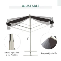 Outsunny Toldo de Pé 300x295x260 cm com Manivela Ângulo Ajustável Portátil para Jardim Terraço Pátio Cinza(m-4)