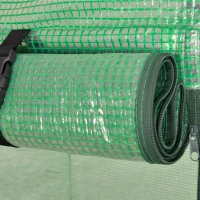 Outsunny Sera Tunel cu 2 Usi si 4 Ferestre, Cadru din Otel, Acoperire din PE, Verde, 300x100x200 cm(m-8)