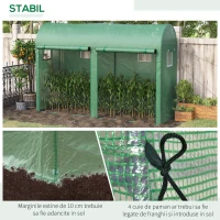 Outsunny Sera Tunel cu 2 Usi si 4 Ferestre, Cadru din Otel, Acoperire din PE, Verde, 300x100x200 cm(m-5)