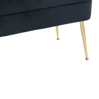 Pouf Contenitore Imbottito, Panca Fine Letto Elegante per Soggiorno e Camera da Letto, Nero(m-8)