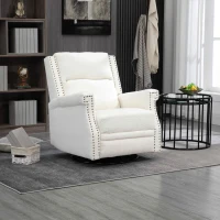 Fauteuil relax inclinable pivotant à 360 degrés pour un confort total dans le Salon, la Chambre à Coucher, le Bureau, Beige(m-9)