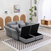 Divano componibile a forma di U con stoccaggio, casuale splicing può utilizzare divano letto matrimoniale, extra largo per soggiorno, Grigio(m-6)