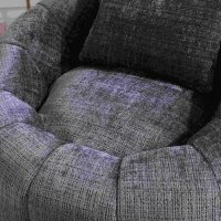 Poltrona Sacco Girevole Rotonda Confortevole, Divano Super Morbido con Rotazione a 360° e Schiuma Memory ad Alta Densità per Soggiorno e Camera da Letto, Grigio(m-9)