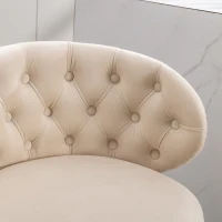 Set di 2 Sgabelli da Bar in Velluto con Schienale, Rotazione a 360° e Gambe in Legno per Casa, Cucina, e Ristoranti, Beige(m-10)