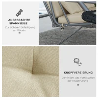 Zestaw poduszek siedziska Outsunny 170 cm do huśtawki Hollywood, beżowy(m-5)