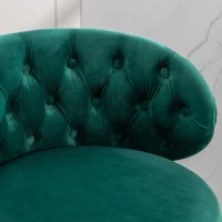 Set di 2 Sgabelli da Bar in Velluto con Schienale, Rotazione a 360° e Gambe in Legno per Casa, Cucina, e Ristoranti, Smeraldo(m-8)