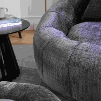 Poltrona Sacco Girevole Rotonda Confortevole, Divano Super Morbido con Rotazione a 360° e Schiuma Memory ad Alta Densità per Soggiorno e Camera da Letto, Grigio(m-7)