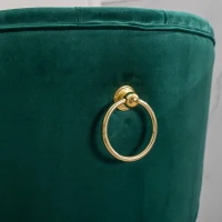 Set di 2 Sgabelli da Bar in Velluto con Schienale, Rotazione a 360° e Gambe in Legno per Casa, Cucina, e Ristoranti, Smeraldo(m-10)