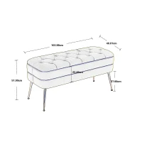 Pouf Contenitore Imbottito, Panca Fine Letto Elegante per Soggiorno e Camera da Letto, Nero(m-3)