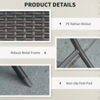 Outsunny 2-Seater Rattan Furniture Set - Black(m-4)