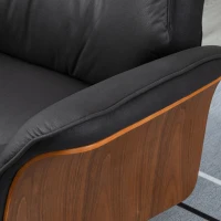 HOMCOM Poltrona Relax com Apoio para os Pés Reclinável até 135° Giratória 360° com Apoio para Cabeça Ajustável 84x83x103cm Preto(m-9)