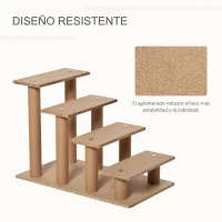 PawHut Escada para Animais de Estimação com 4 Degraus 2 em 1 com Capa Removível e Lavável Escada para Cães Gatos Carga 30kg 60x35x44cm Cinza(m-6)