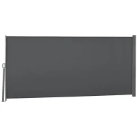Outsunny Toldo Lateral Retrátil para Terraço Pátio ou Jardim Toldo de Privacidade para Exterior Dobrável 300x160 cm Cinza(m-11)