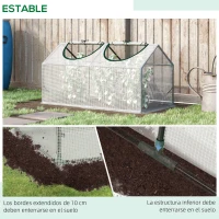 Outsunny Estufa 119x60x60cm Estufa de Jardim com 2 Janelas Enroláveis para Cultivo de Plantas Verduras Flores Branco Translúcido(m-5)