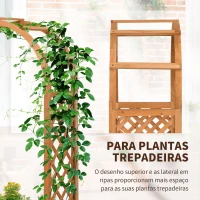 Outsunny Floreira com Treliça em Forma de Arco Caixa de Plantio com Suporte para Plantas Trepadeiras Flores 83x36x153cm Madeira(m-4)