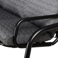 Outsunny Balancelle de Jardin 3 Places Grand Confort Toit Inclinaison réglable épais Coussins Amovibles Polyester Acier époxy Gris Noir(m-12)