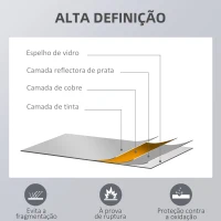 HOMCOM Espelho de Parede Espelho de Corpo Inteiro Estilo Moderno Decoração para Sala de Estar Dormitório Entrada 45x125 cm Madeira(m-5)