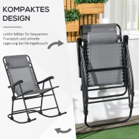 Outsunny Outdoor Schommelstoel, weerbestendig, opklapbaar, met Kussen, tot 120 kg, Lichtgrijs(m-4)