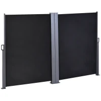 Outsunny Toldo Lateral Retrátil 600x160cm Toldo de Privacidade Extensível com Ângulo Ajustável e Proteção UV+50 para Jardim Balção Terraço Cinza(m-10)