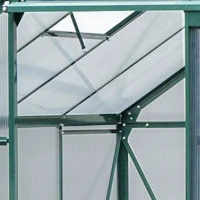 Outsunny Clear Polycarbonate Greenhouse Large Walk-In Green House Garden Plants Grow Galvanized Base Aluminium Frame w/ Slide Door (6 x 8ft)(m-10)