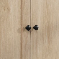 HOMCOM Armário de Cozinha com 4 Portas 1 Gaveta e Prateleira Aberta para Sala de Estar Sala de Jantar 74x39,5x183cm Carvalho(m-8)