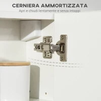 kleankin Armadio a Specchio da Bagno in Truciolato e Vetro con 4 Ripiani Regolabili e Design a Muro, 48x15x45 cm, Bianco(m-6)
