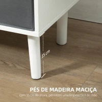 HOMCOM Móvel de TV para Televisores de até 50 Polegadas Móvel de Sala de Estar Moderno com 2 Gavetas de Tecido 2 Prateleiras Abertas e Orifício Passa Cabos 110x29x46,5cm Branco e Cinza(m-7)