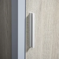 kleankin Coluna Casa de Banho com Porta 3 Prateleiras Abertas Armário Alto de Armazenamento para Casa de Banho 40x30x160cm Cinz(m-8)