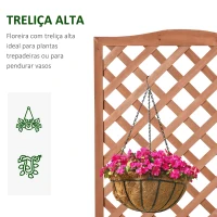 Outsunny Floreira com Treliça de Madeira Caixa de Plantio com Suporte para Plantas Trepadeiras para Cultivo de Plantas Flores Terraço Jardim Exterior 76x36x170cm Marrom(m-5)