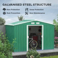 Outsunny Metal 9x6 ft Garden Shed-Green(m-4)